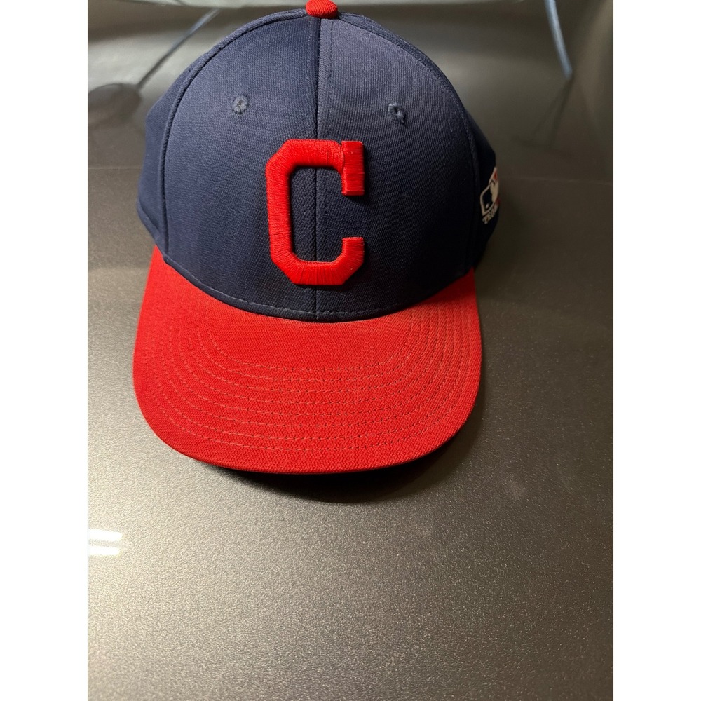 Team MLB Cleveland Indians Hat OC Sports Navy Blue Red C Logo Cap Size M/L